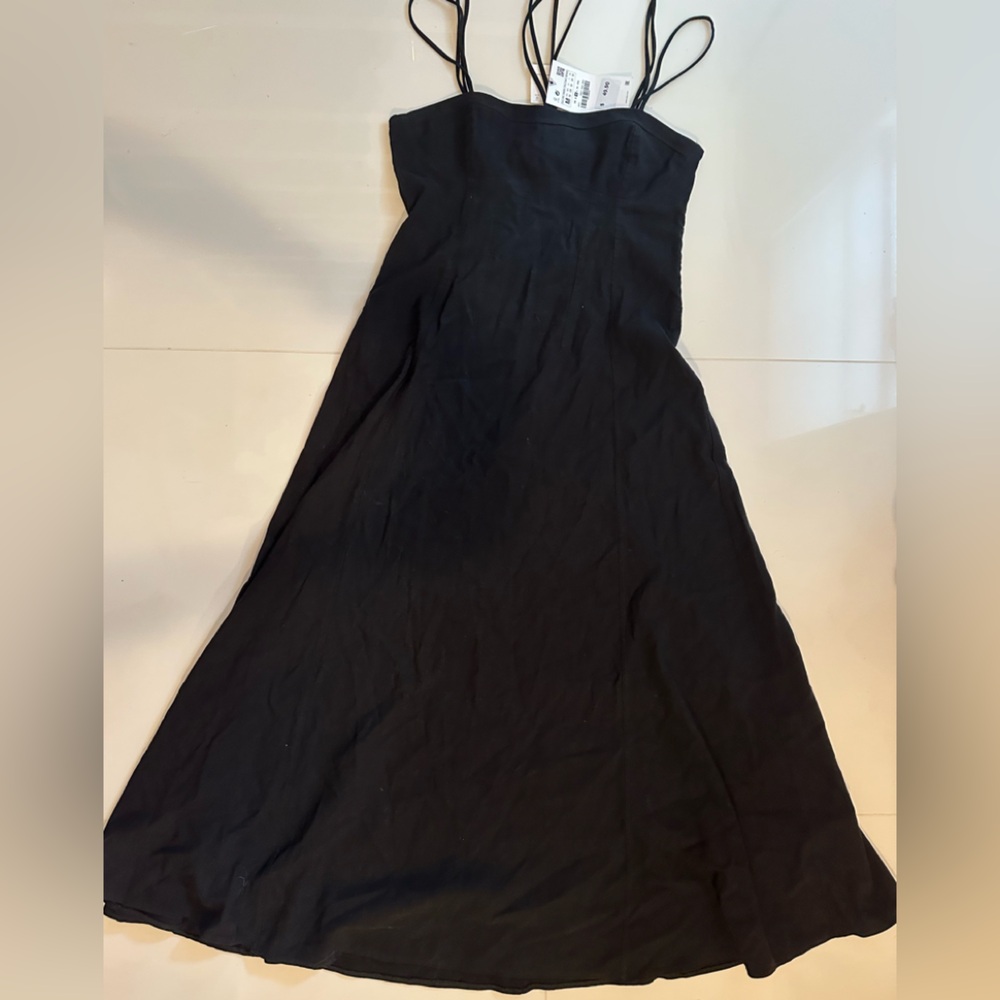 Zara Black Maxi Asymmetrical A-Line Dress NWT stunning!